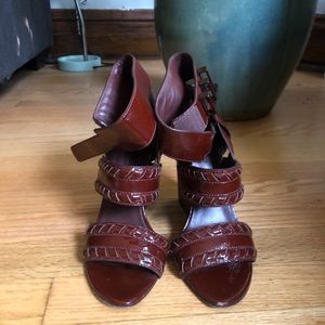 Alexander Wang patent oxblood wedges